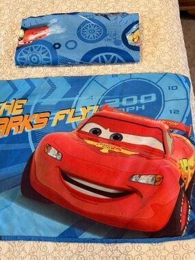 Disney Pixar Cars 2 Mater Lighting McQueen Twin Flat Sheet and One Pillowcase